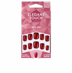 POLISHED COLOUR nails with glue squoval #rich red