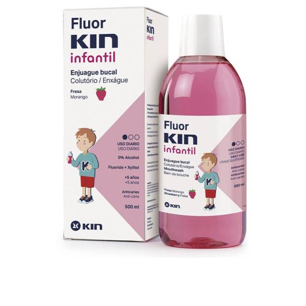 FLUORKIN INFANTIL enjuague bucal anticaries #fresa 500 ml