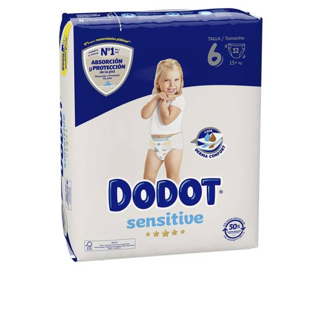 DODOT SENSITIVE talla 6 pañales +13 kg 32 u