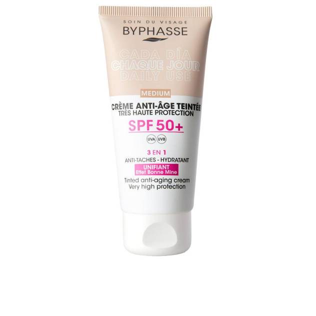 CREMA FACIAL antiedad con color SPF50+ #medium 50 ml