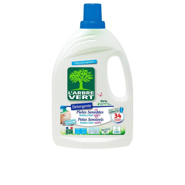 L'ARBRE VERT detergente ropa líquido piel sensible 1500 ml