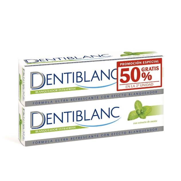 DENTIBLANC BLANQUEADOR EXTRAFRESH con extracto de menta pack 2 x 100 ml