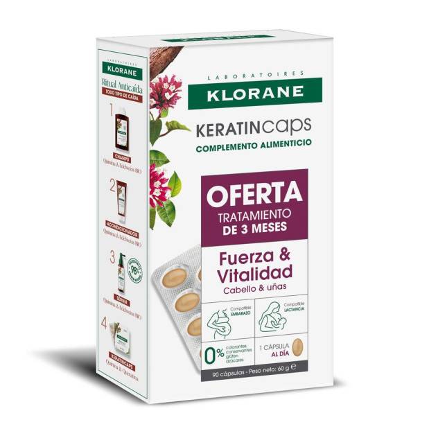 KERATINCAPS cápsulas para fortalecer y revitalizar el cabello pack 3 x 30 cápsulsa