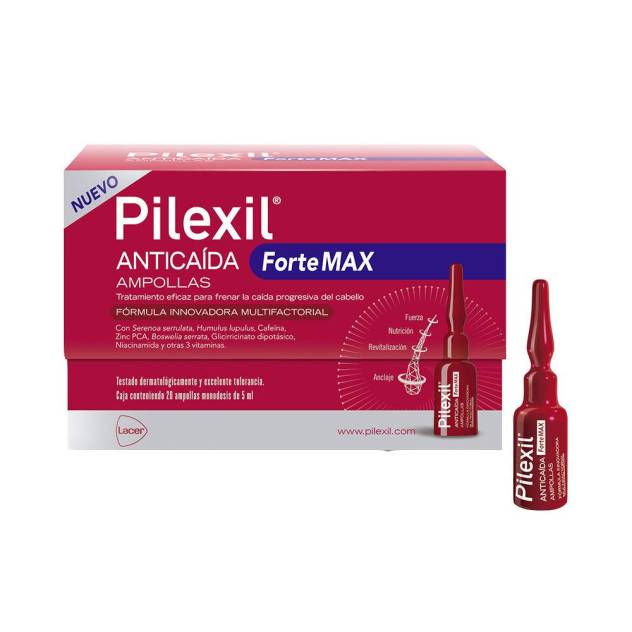 PILEXIL FORTE MAX ampollas anticaída 20 x 5 ml