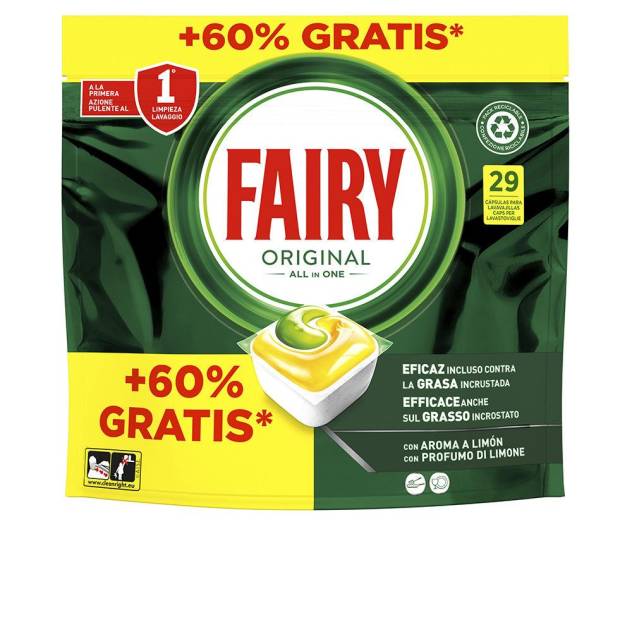 FAIRY TODO EN 1 LIMON lavavajillas 29 cápsulas